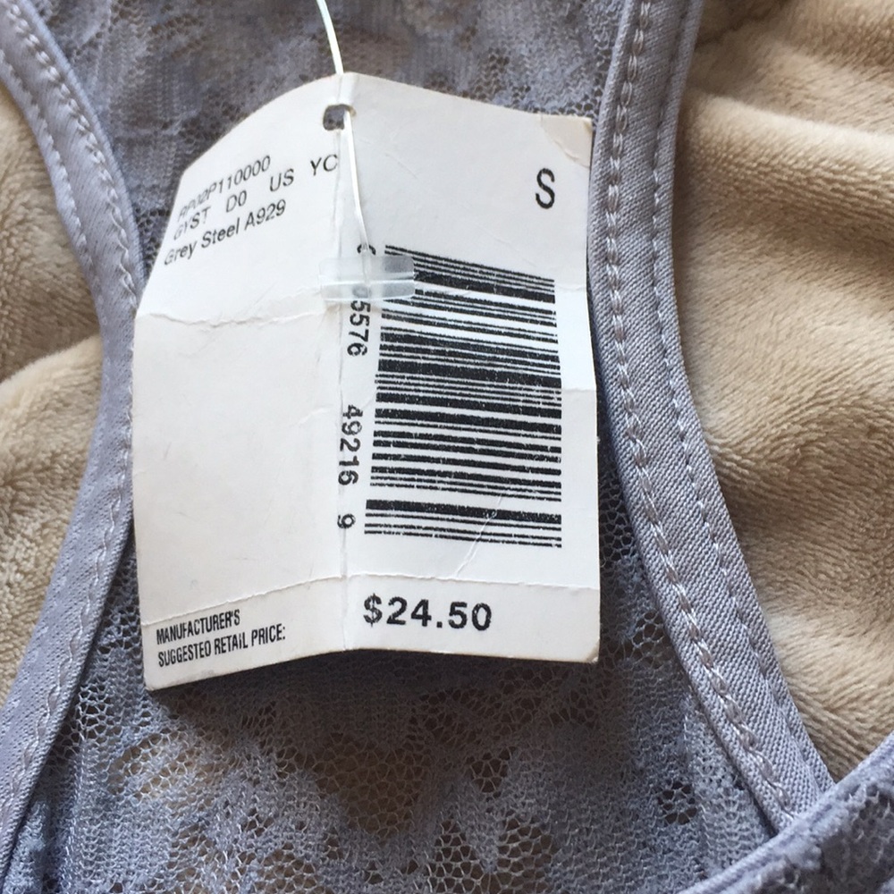 G by Guess new gray lace see through tank top - Picture 3 of 5